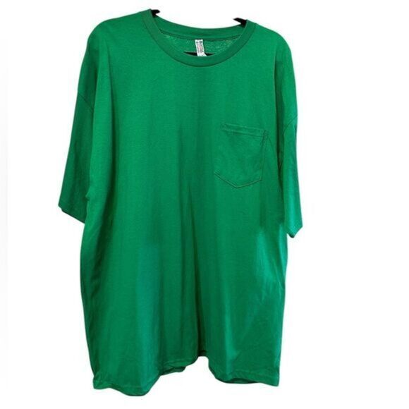 NWOT Alstyle Men’s Big & Tall Green Short Sleeve Pocket Tee Shirt - Size XXL - Picture 1 of 4